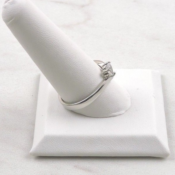 Stainless Steel .50 ct Heart Cut Cubic Zirconia Solitaire Ring