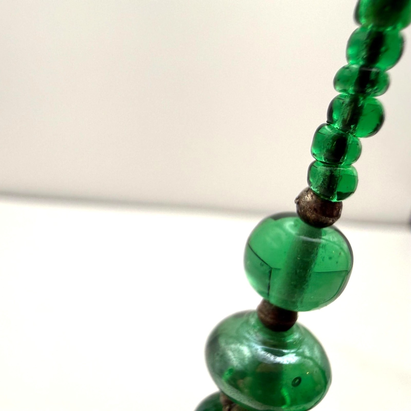 Handmade Green Glass Beaded Dangle Earrings Fashion Jewelry Boho Long Drop