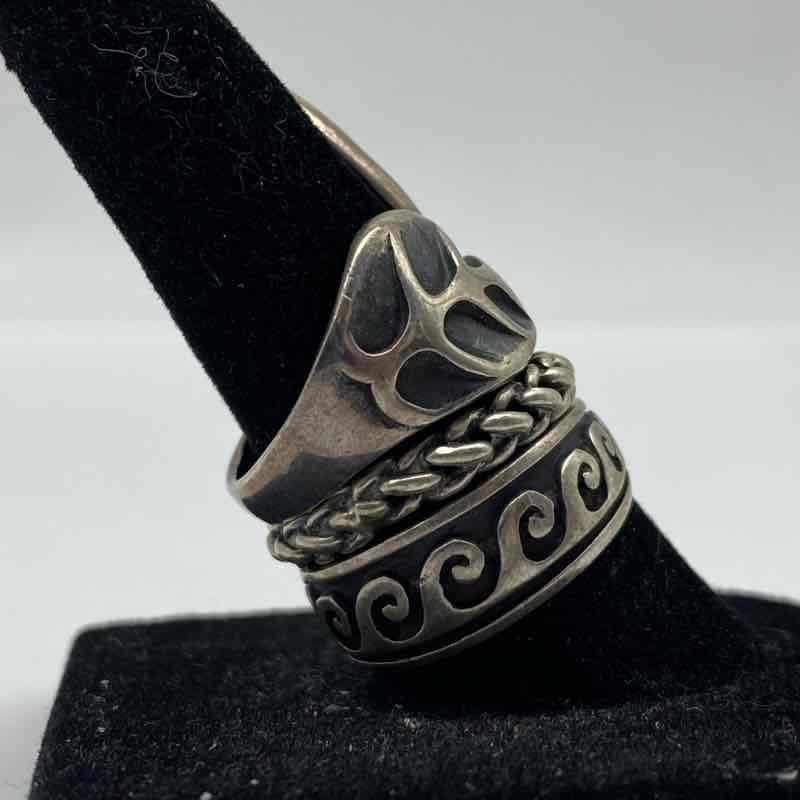 Sterling Silver 925 Ring Lot of 3 Leaf Wave Braided Band Sizes 6.25 6.5 7 13.1g