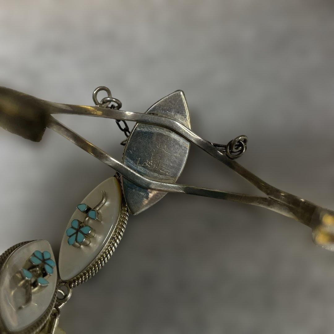 Zuni Slave Bracelet Ring Inlay Turquoise MOP