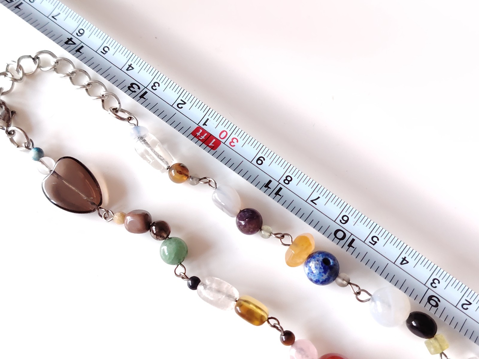 Mixed Stone Bead Necklace Quartz Amethyst Sodalite Carnelian Aventurine