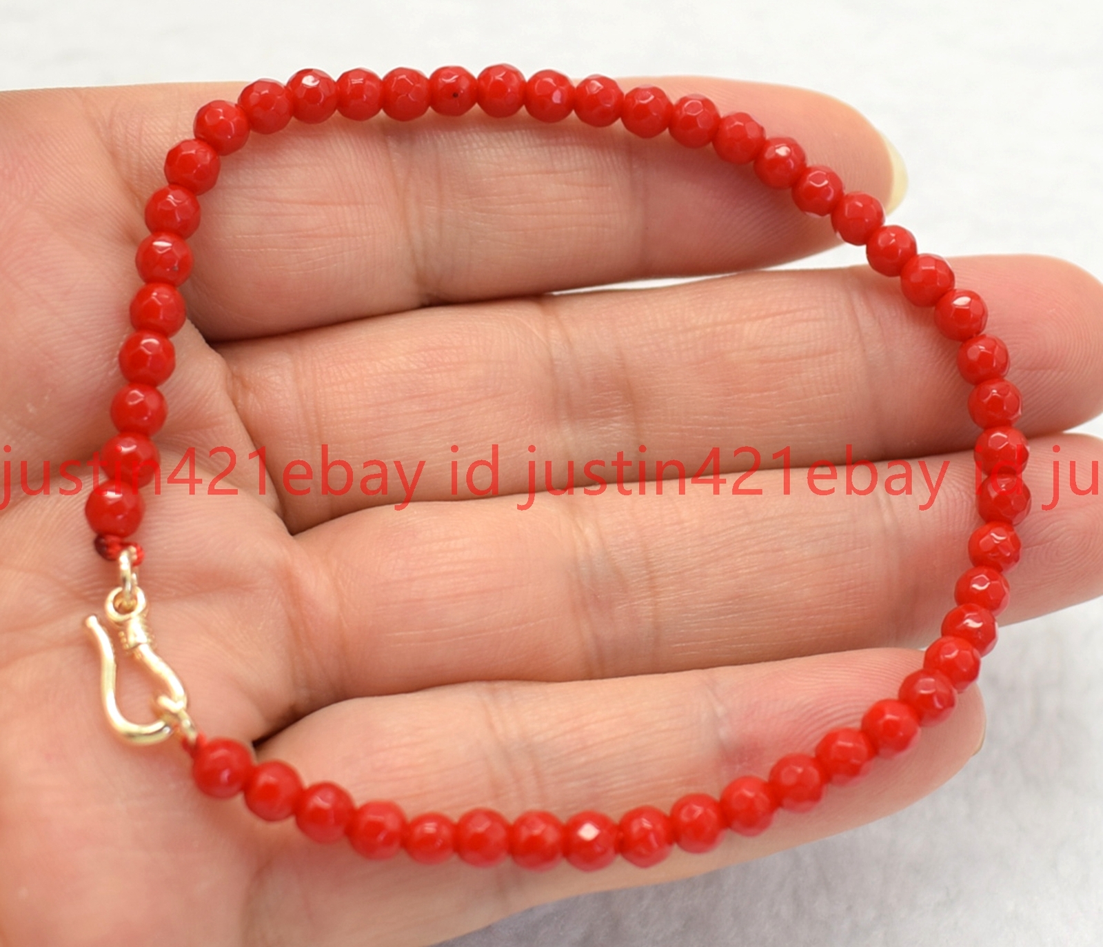 Faceted 4mm Multicolor Round Gemstone Beads Bracelet 7.5″