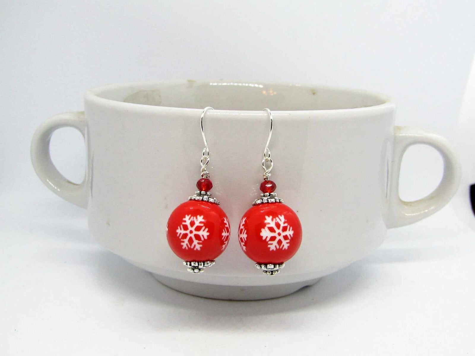 Christmas Earrings Snowflake Earrings Christmas Jewelry Holiday Gift Dangle Drop