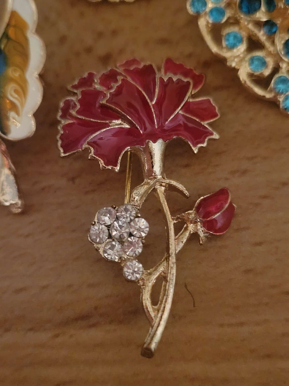 Flower Carnation Floral Hummingbird All Occasions Brooch Pin Lot CA USA P146