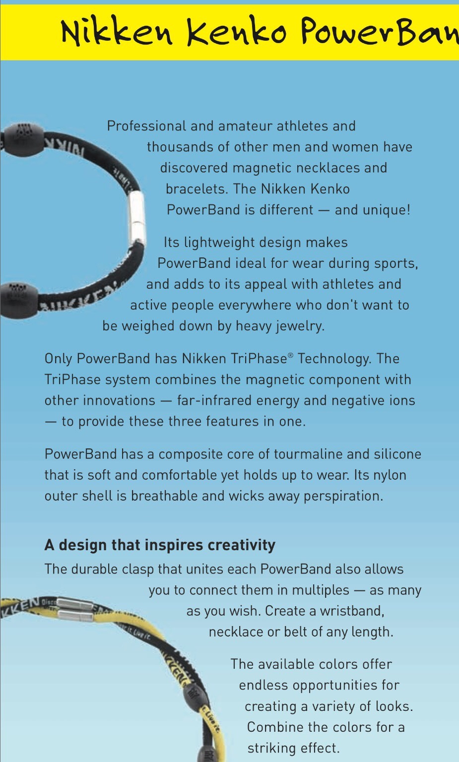 NEW – Nikken Kenko PowerBand Wrist Magnetic Band Black Regular Size