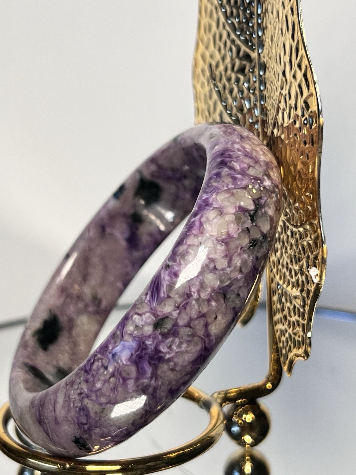 Charoite Bangle Inner Diameter Size 60mm -see Description & Pics For More Info