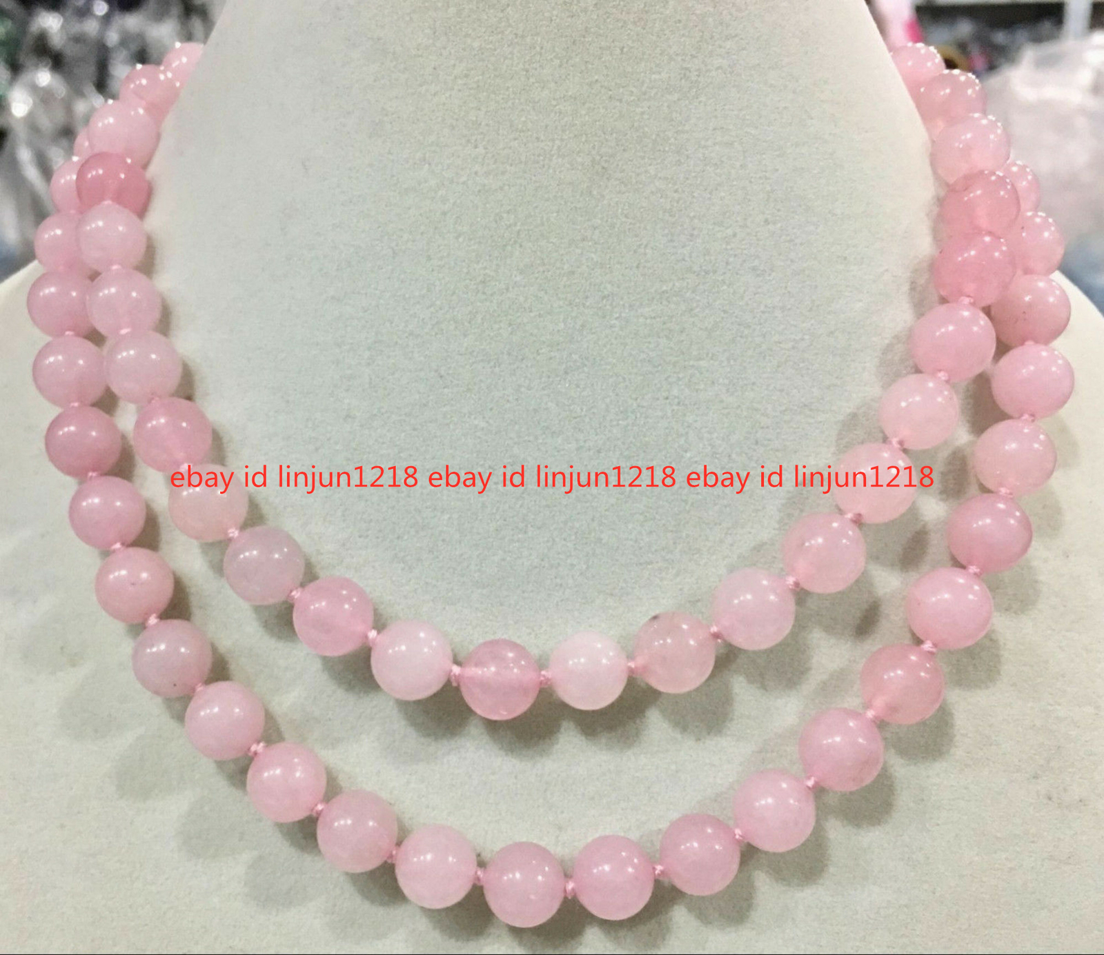 NEW 8mm 10mm 12mm Pink Rose Quartz Gemstone Beads Necklace 18-36” AAA