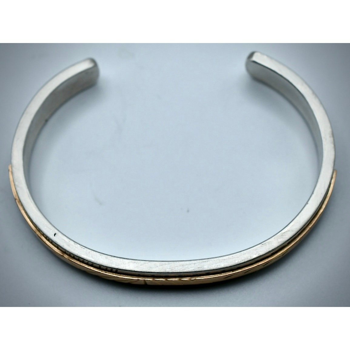 VTG Larry Martinez Taos LM © Sterling Silver Gold Mixed Metal Ribbon Cuff 30g