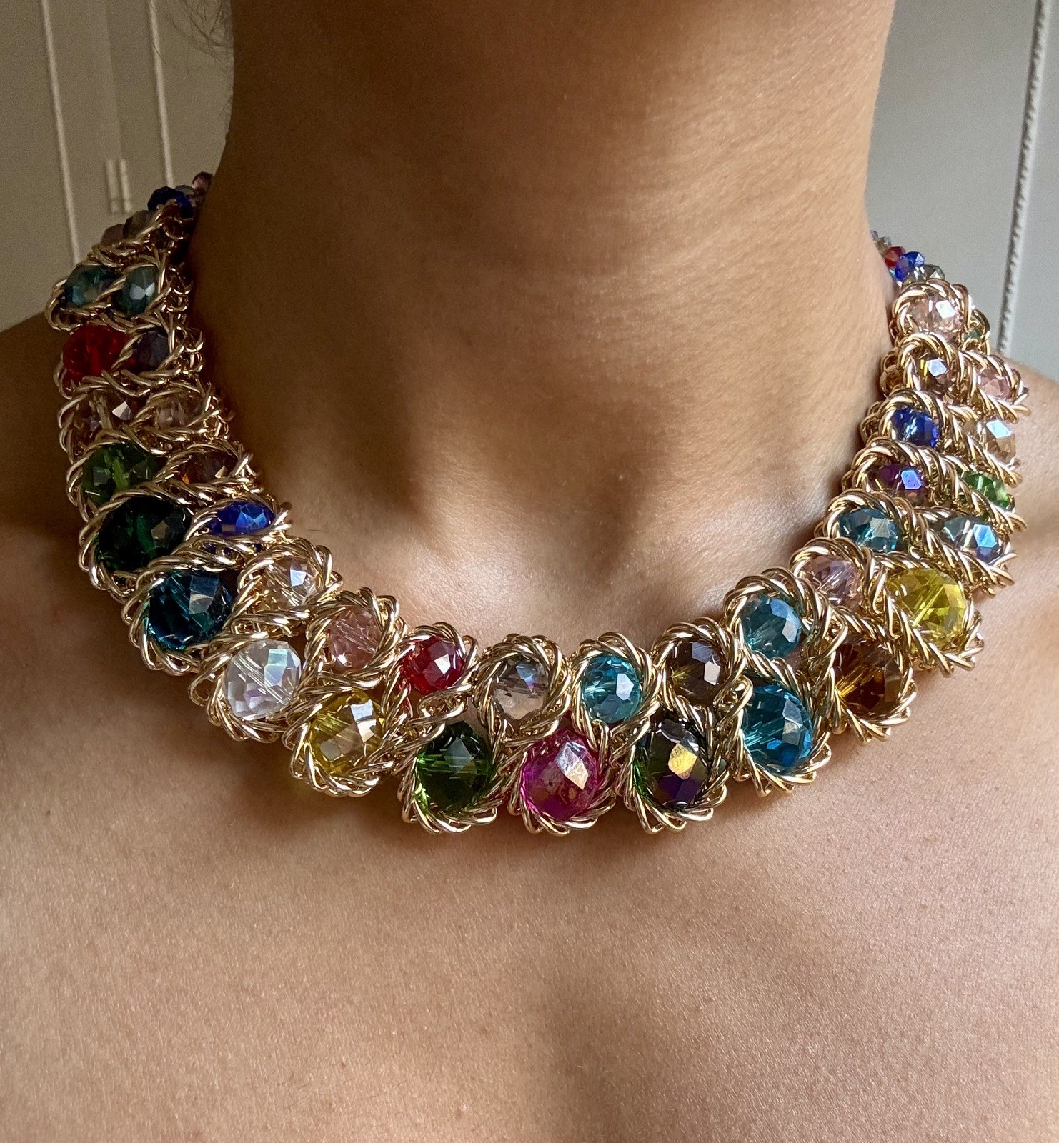 Stunning summer holiday vibe multicolor vibrant necklace