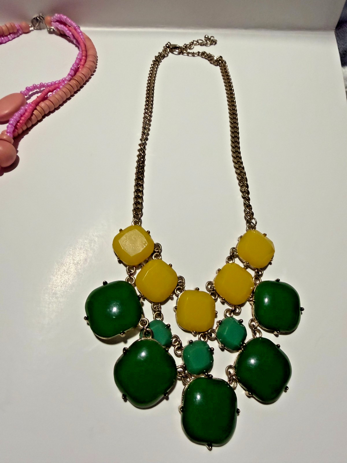 Lot of 14 Large Statement Necklaces Costume Jewelry (1 Branded Fossil)