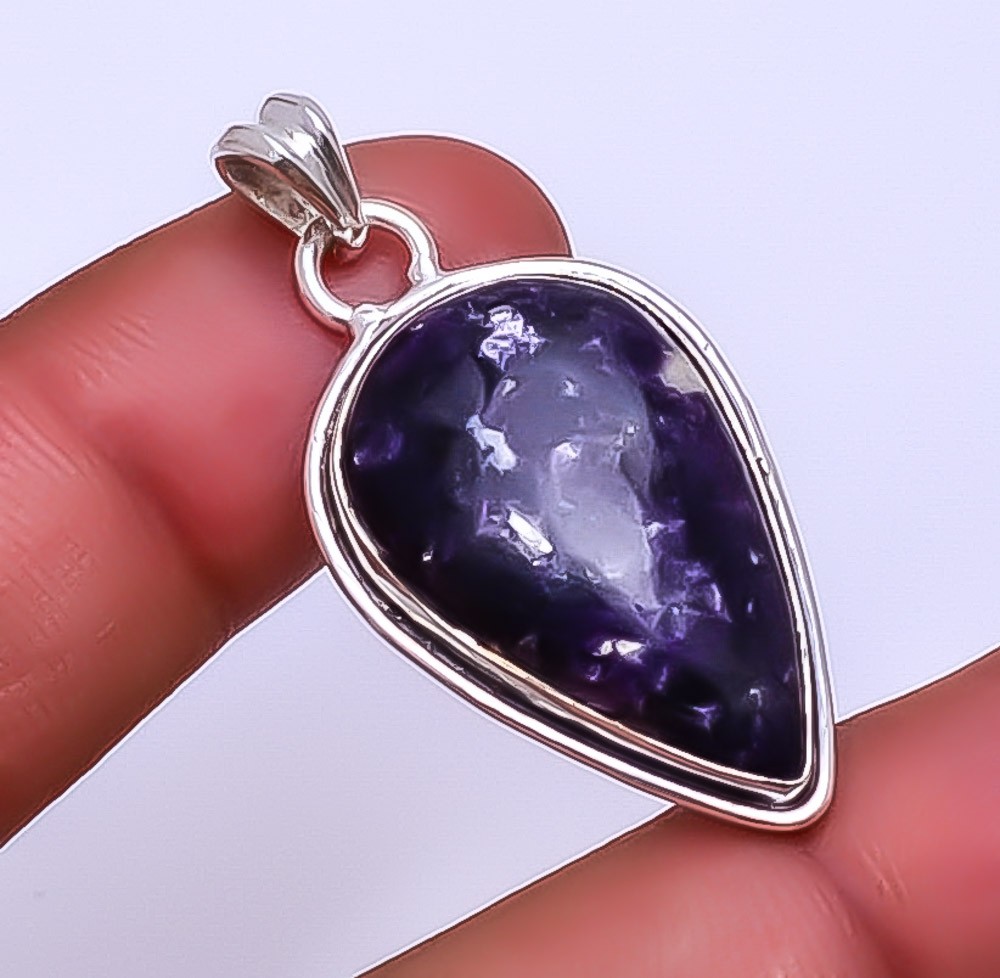 Lepidolite – San Diego Gemstone 925 Sterling Silver Pendant 1.64″ P_9359_148_6