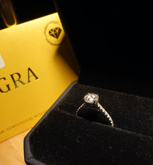 Round Cut Moissanite Ring 1.0 Carat | 925 Sterling Silver-GRA Included