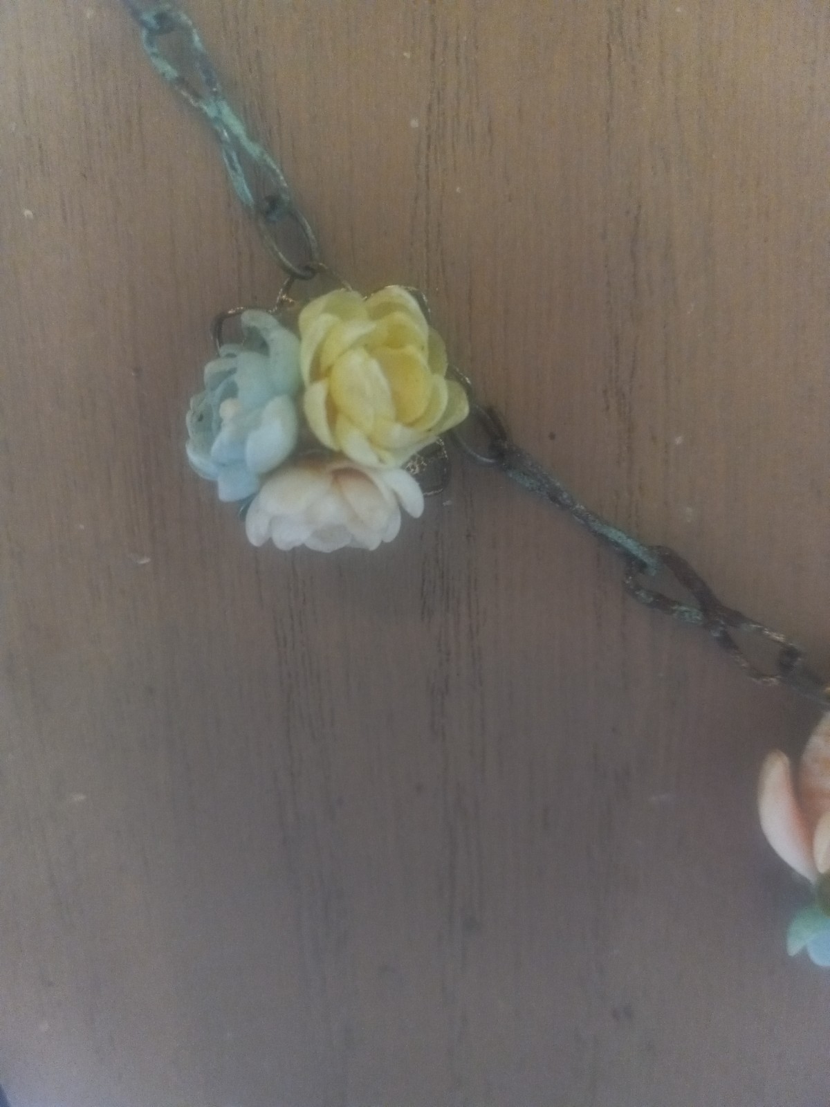 Vintage Seashell Necklace Spring Colors