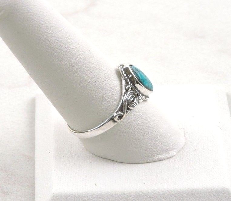 Sterling Silver 2 ct Marquise Turquoise Ring – Free Gift Packaging