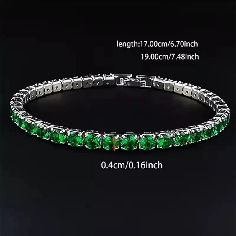 10 Ct Round Cut Simulated Emerald Women’s Tennis Bracelet 14K White Gold Plated