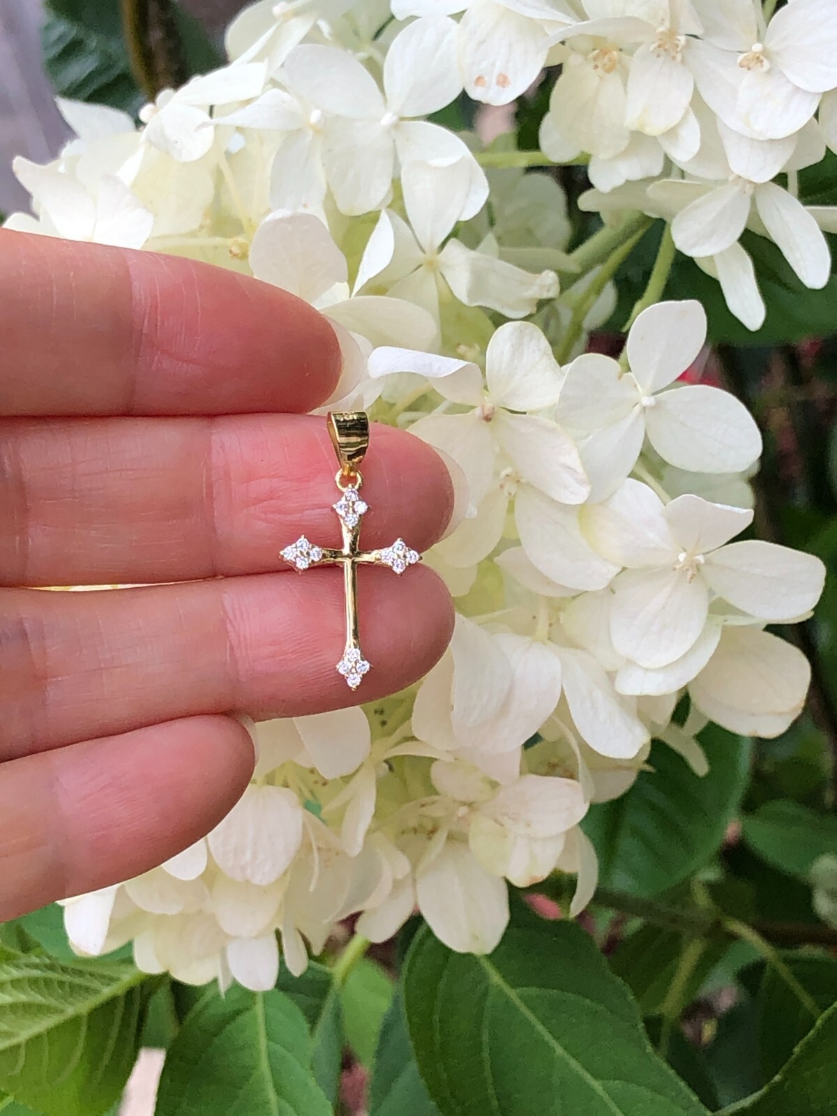 925 Sterling Silver CZ Orthodox Cross Pendant Tiny 17mm(0.67″)/25mm(0.98″)