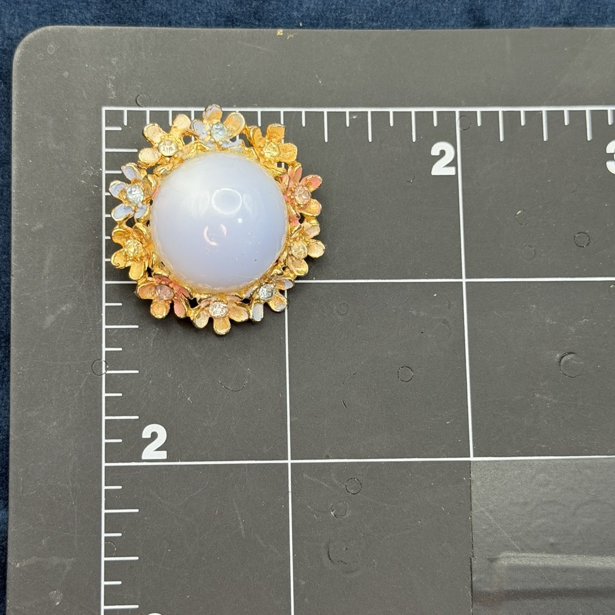 Vintage 50s MCM Clip On Earrings Jewelry Lot 5 Pair Rhinestones Opalite Cabochon