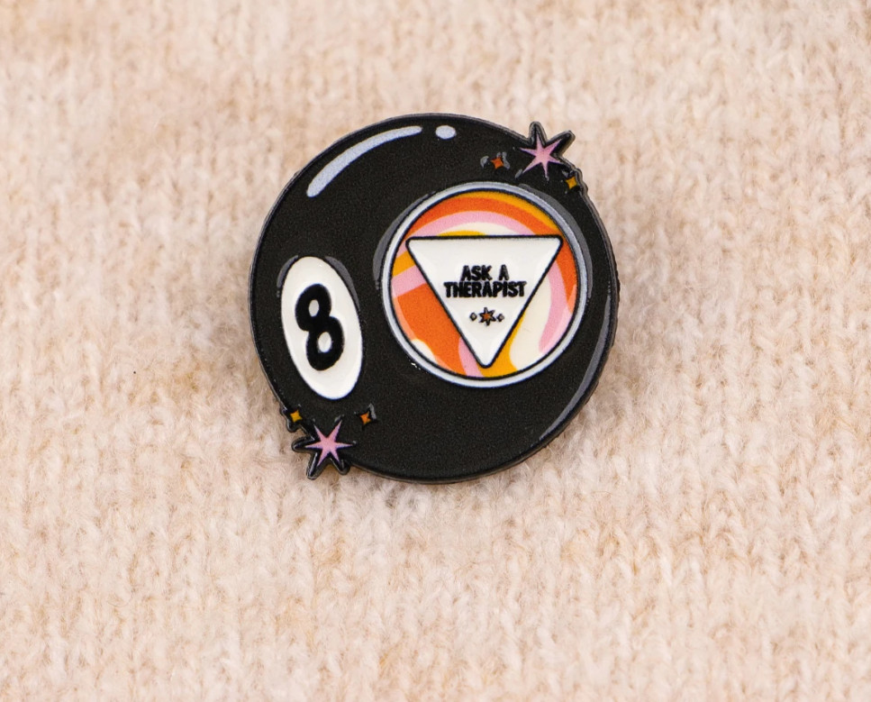 MAGIC 8 BALL-PIN-2 OR MORE PINS SHIPPING IS $5.49-SPEND $20 SHIPPING IS FREE