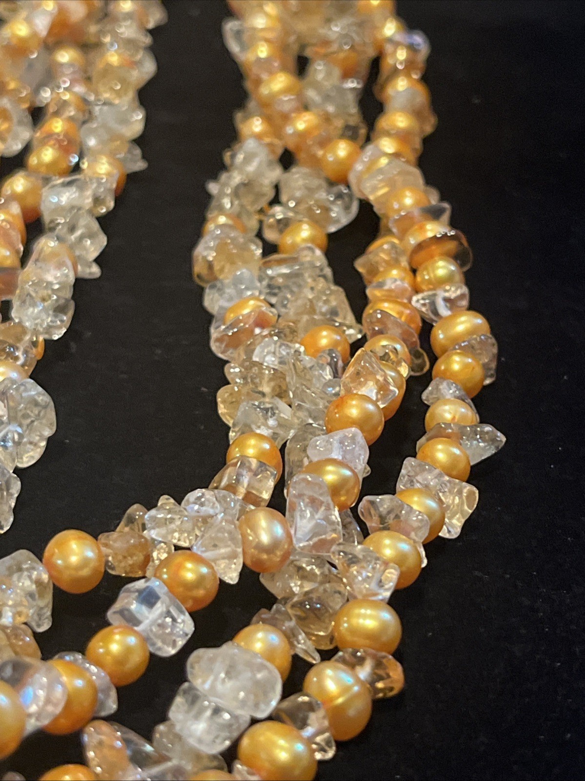 Ross Simons Sterling Silver 925 Necklace Torsade Baroque Pearls Citrine Quartz