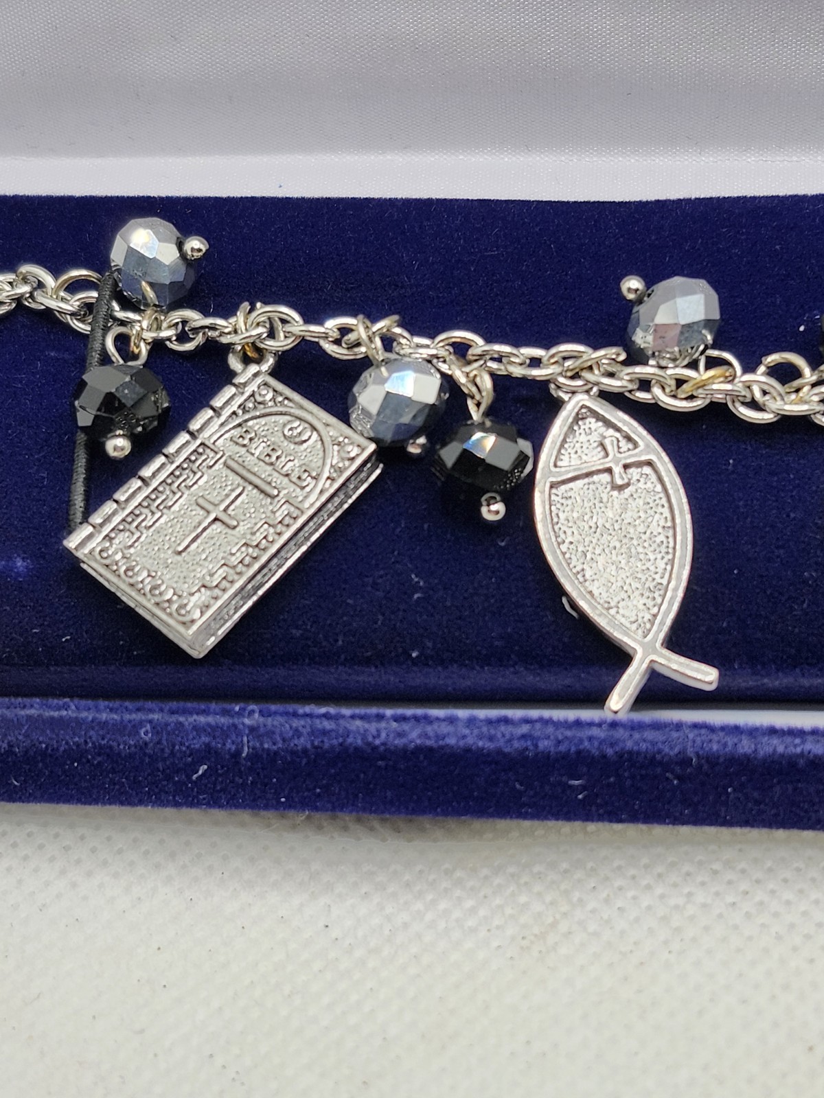 NWT NIB Roman Inc Bracelet Christian Charm Fish Cross Bible Angel Wing 2014