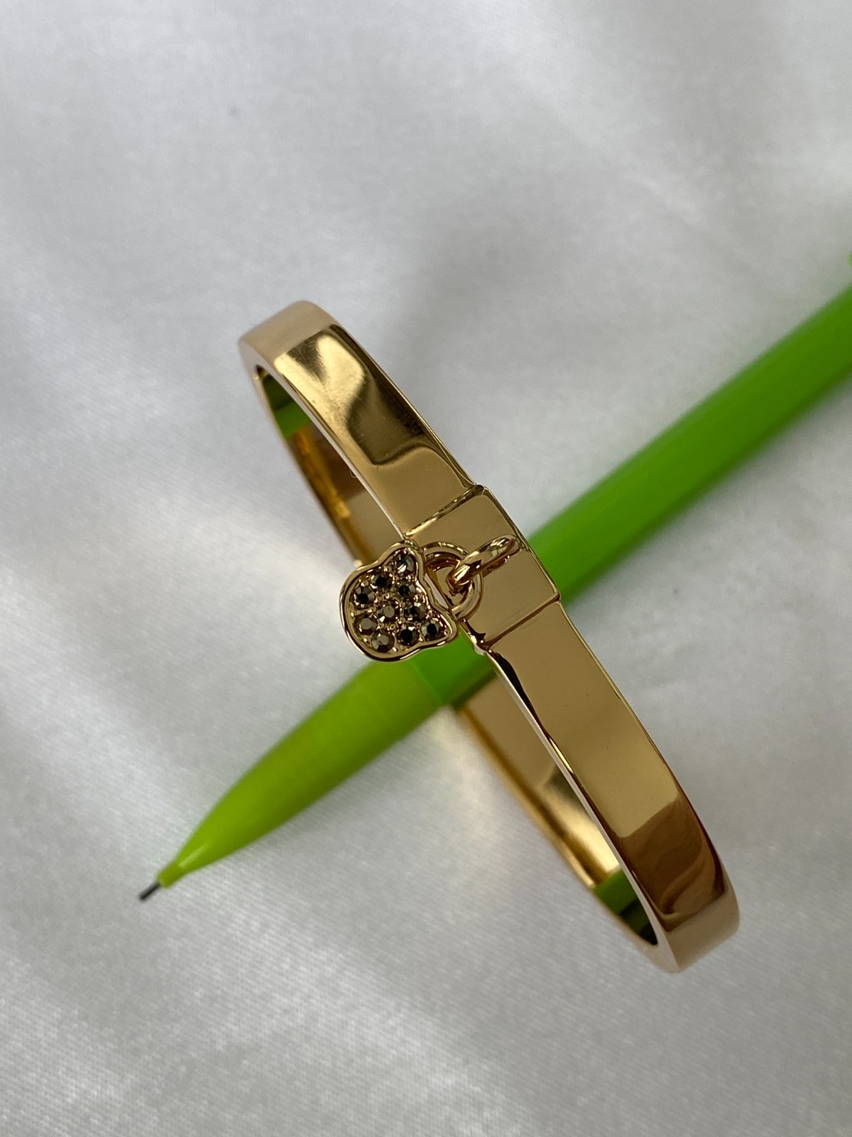 Karl Lagerfeld Choupette Lock Hinge Bangle with Crystal from Swarovski
