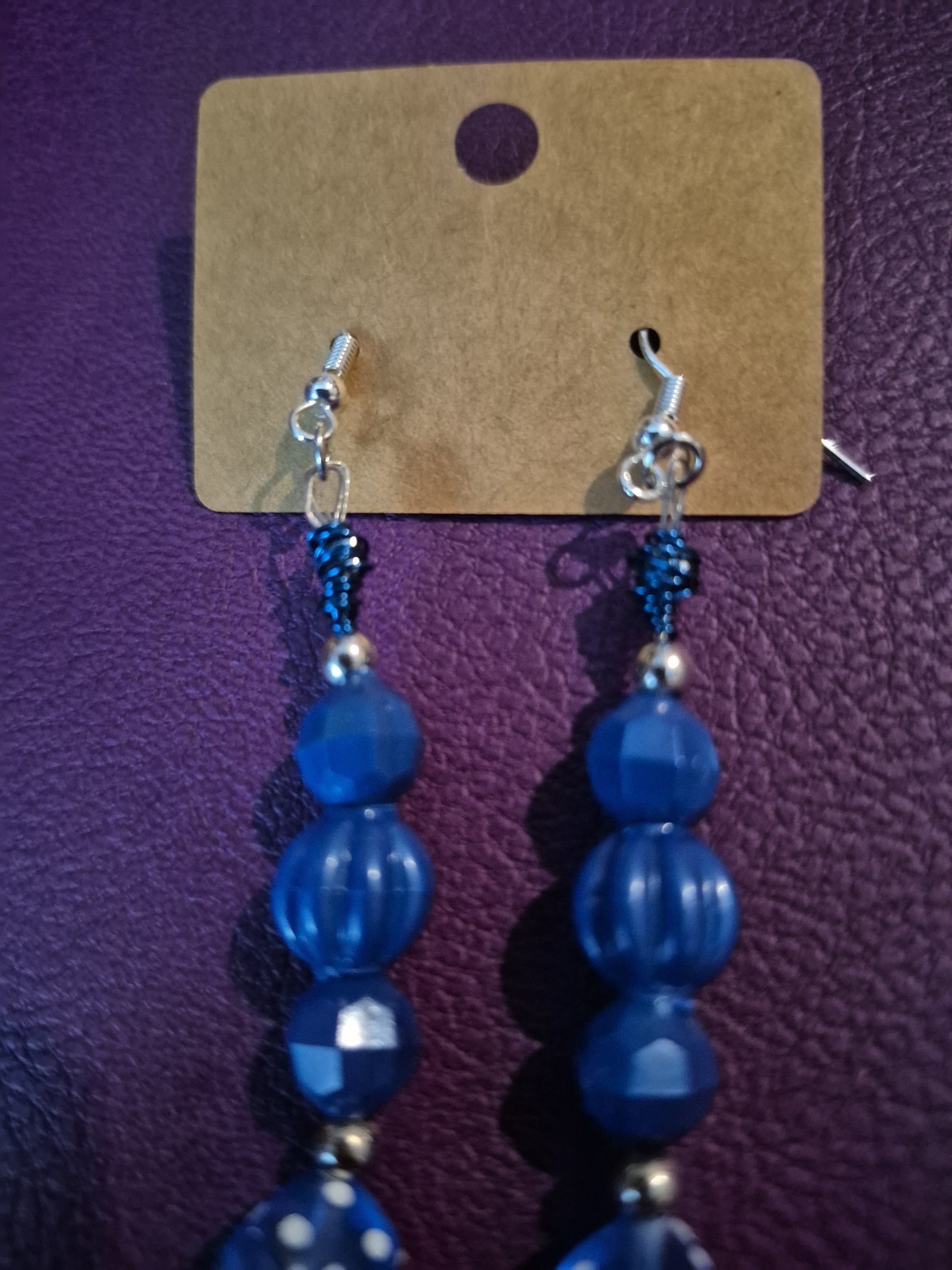 Lucky Blue Dice Casino Earrings