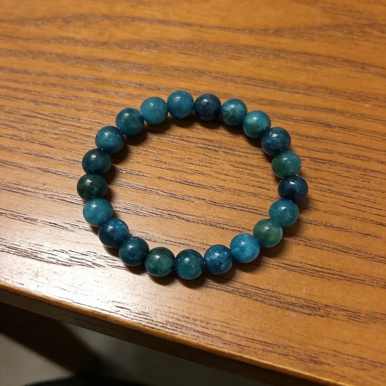 Natural Blue Apatite Bracelet, Simple Blue Gemstone Bracelet For Daily Wear