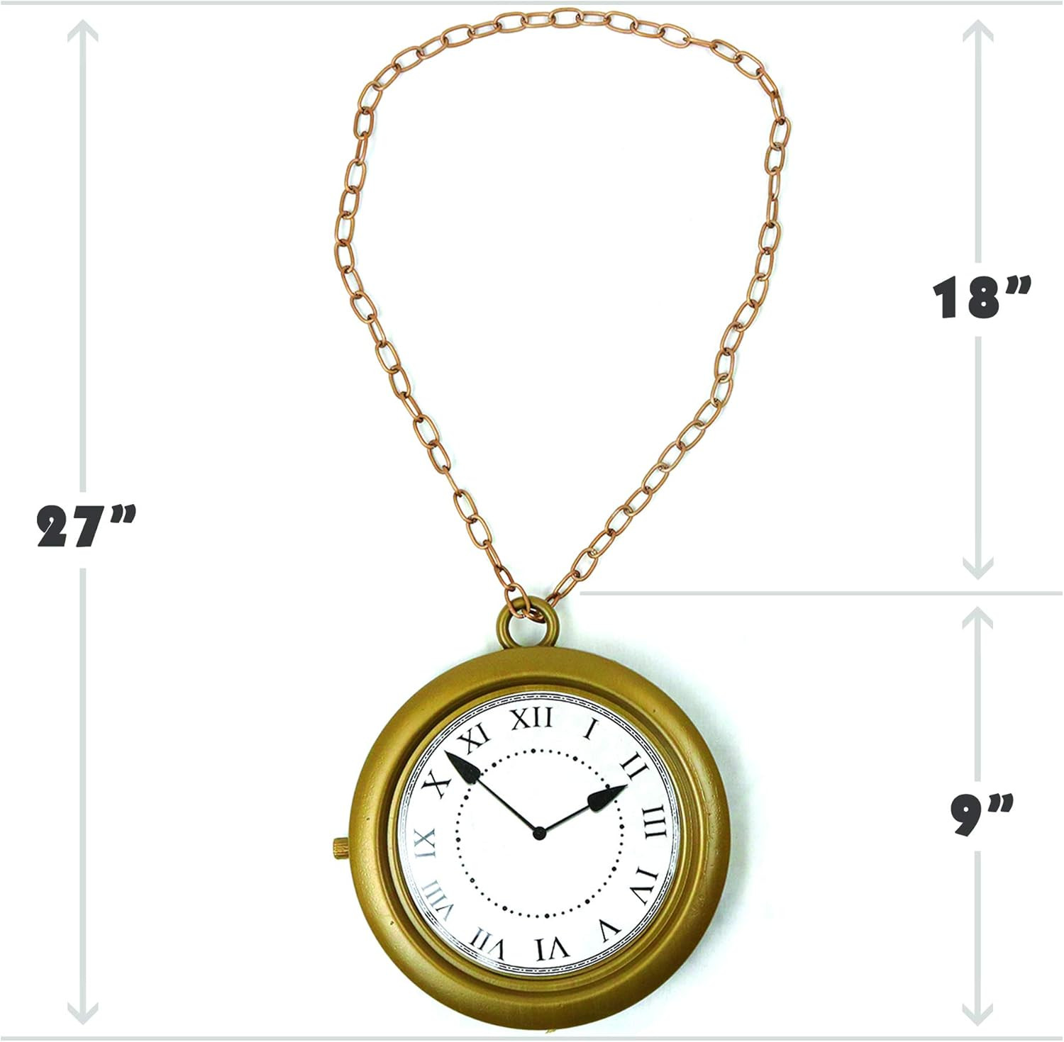 Flavor Flav Inspired Jumbo Clock Necklace – Hangs 8 Inches with 35-Inch Chain