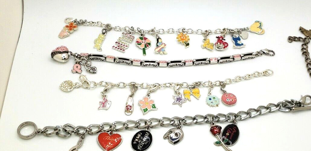 Bundle Charm Bracelets 7 Pre-own Varies sizes. Good Condition See Photos @RK