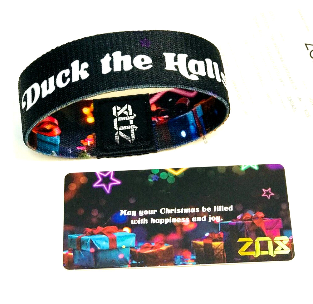 ZOX **DUCK THE HALLS** Silver Strap NIP band w/Card You Choose Size NIP