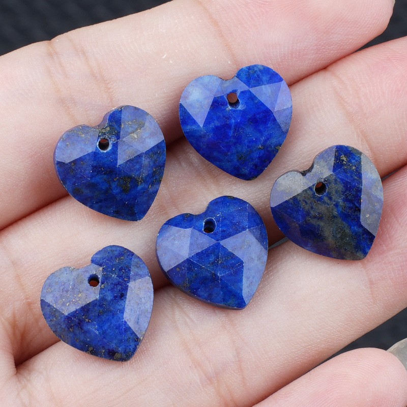 20pcs Mixed Natural Stone Heart Beads 13mm Pendants DIY Jewelry Making Bracelet