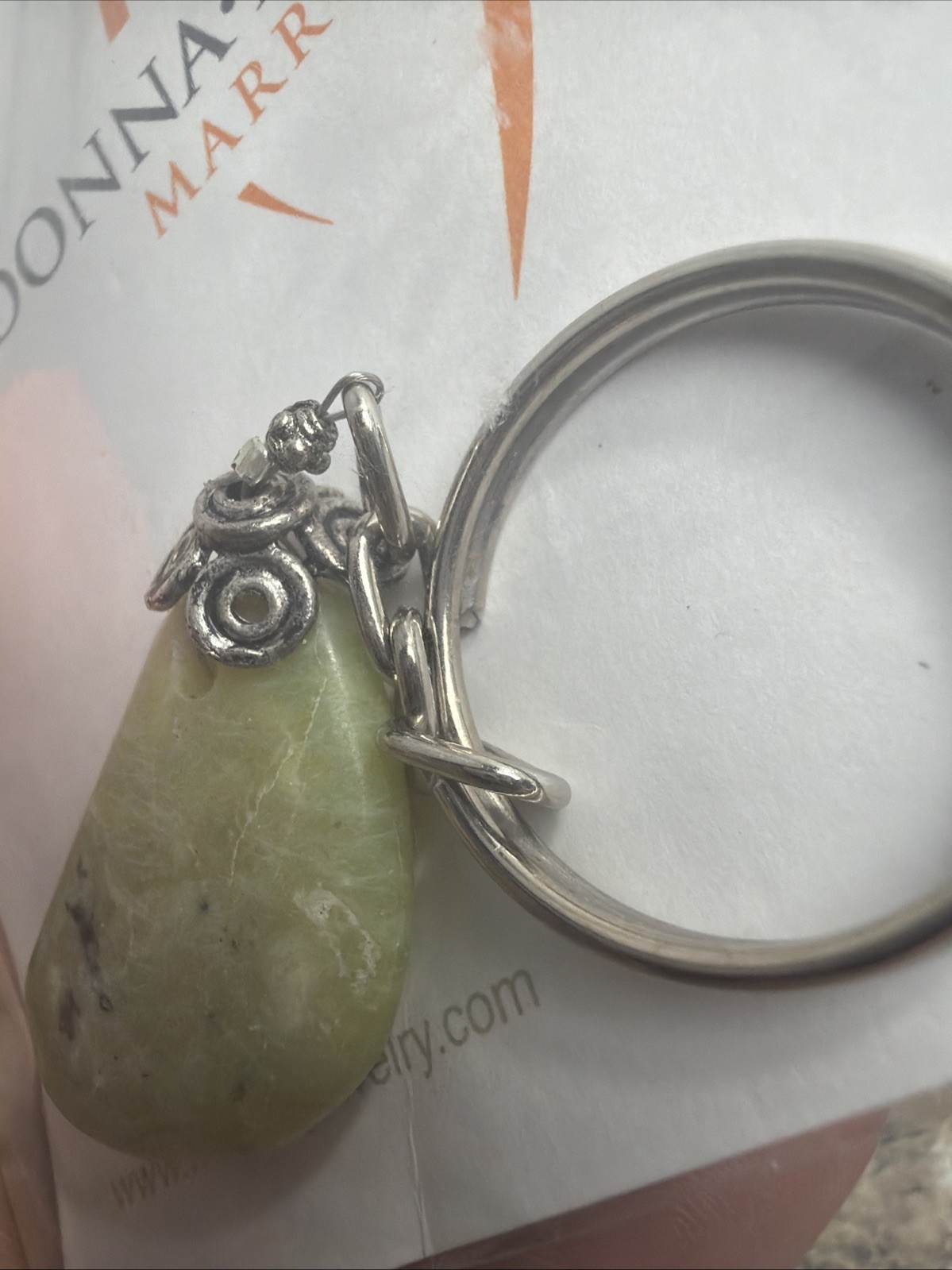 Donna Duncan Marrafu Meneral Jewelry Keychain Green Gemstone