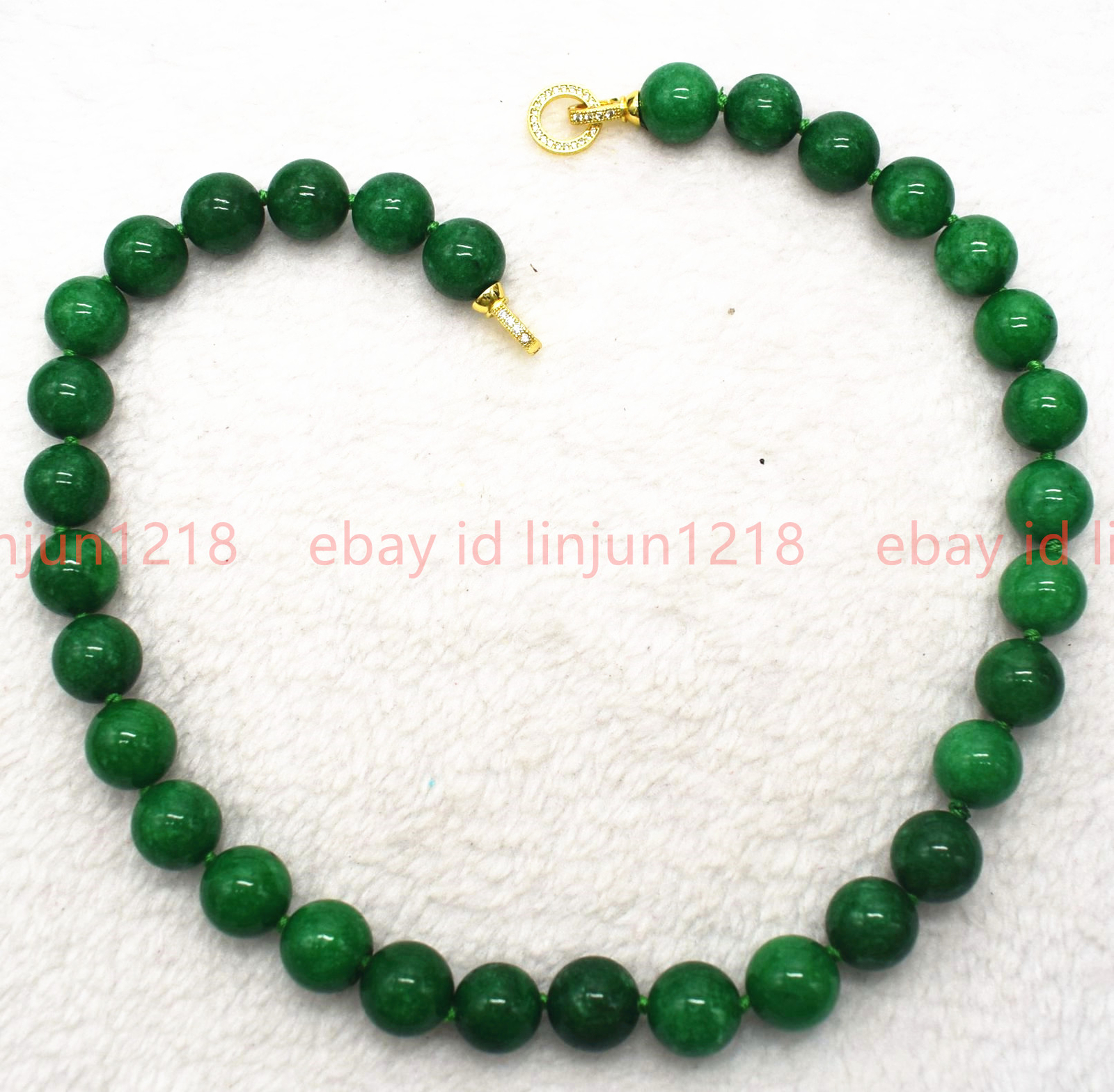 Beautiful Natural 8mm 10mm 12mm Green Jade Gemstone Round Beads Necklace 18-36″