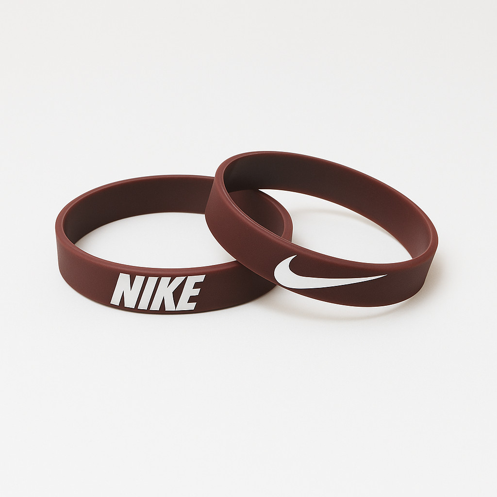 Nike Baller Band Silicone Rubber Bracelet Brown White Dunks Jordan 1 Mid DRIP