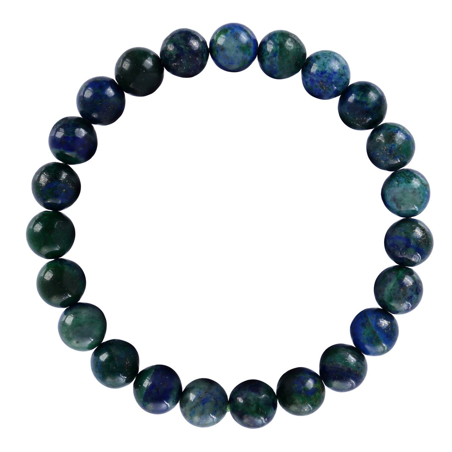 Chrysocolla Smooth Round Bracelet 8mm 10mm 7.5″ Length