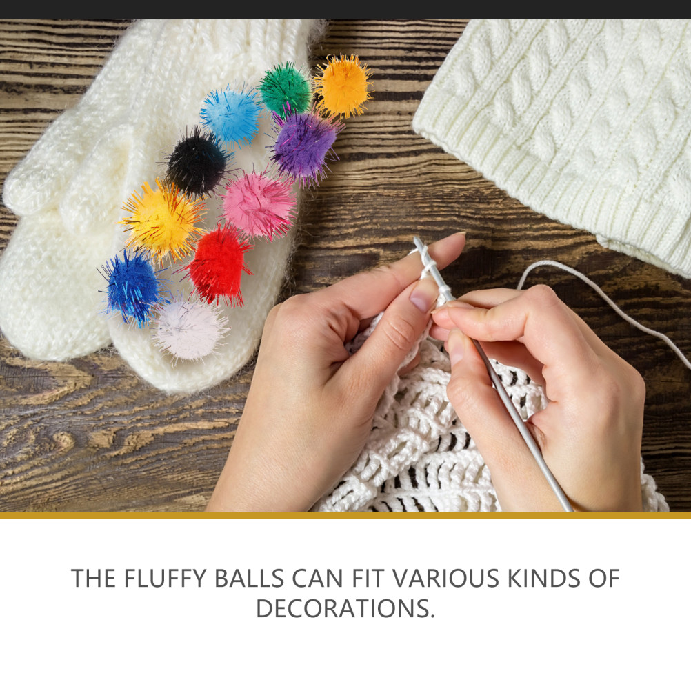 500Pcs Durable Fluffy Balls Craft Pom Poms Assorted Colors for DIY Use