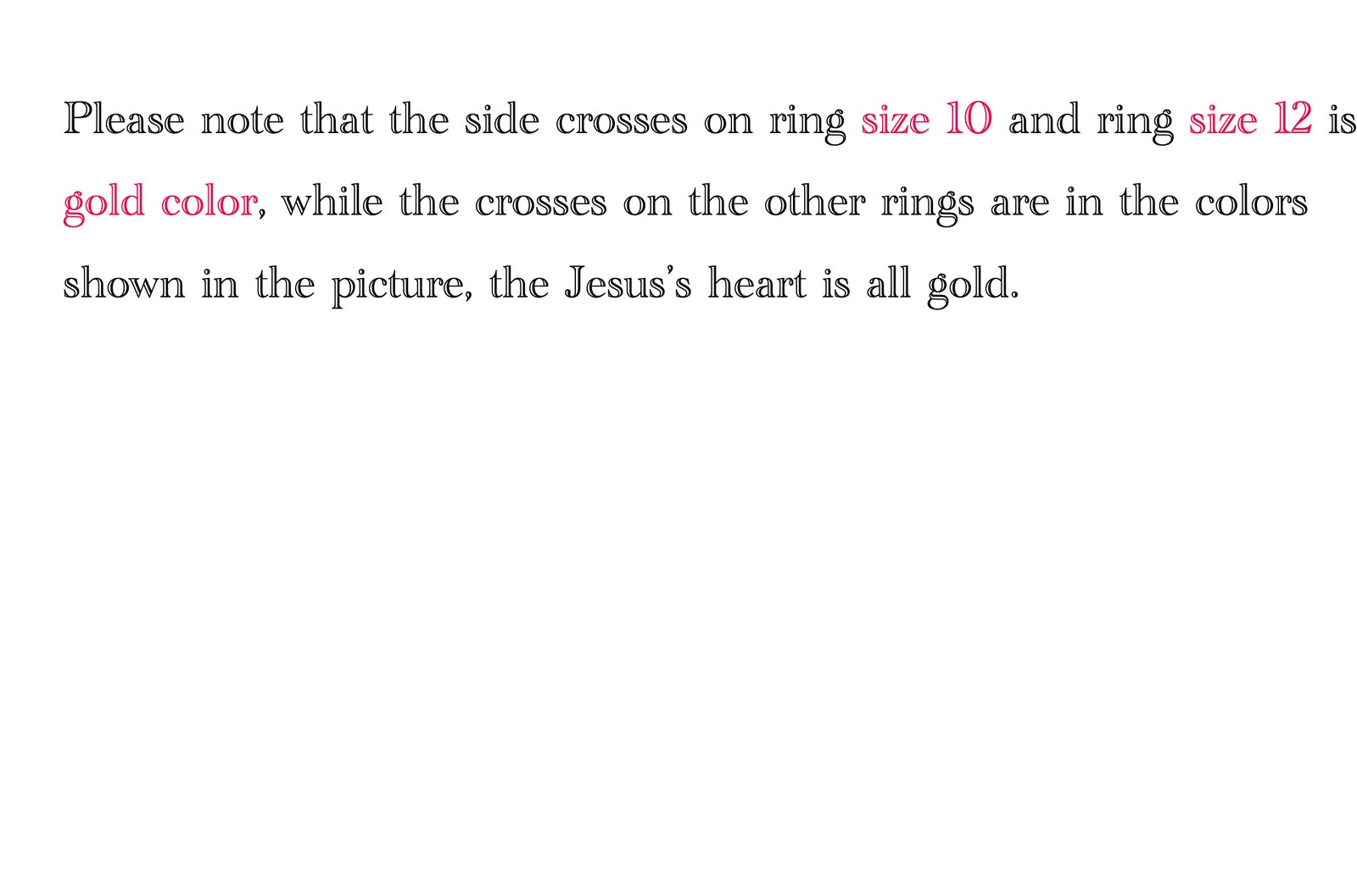 MENDEL Gold Plated Mens Catholic Sacred Heart Of Jesus Cross Ring Size 7 8 9-15