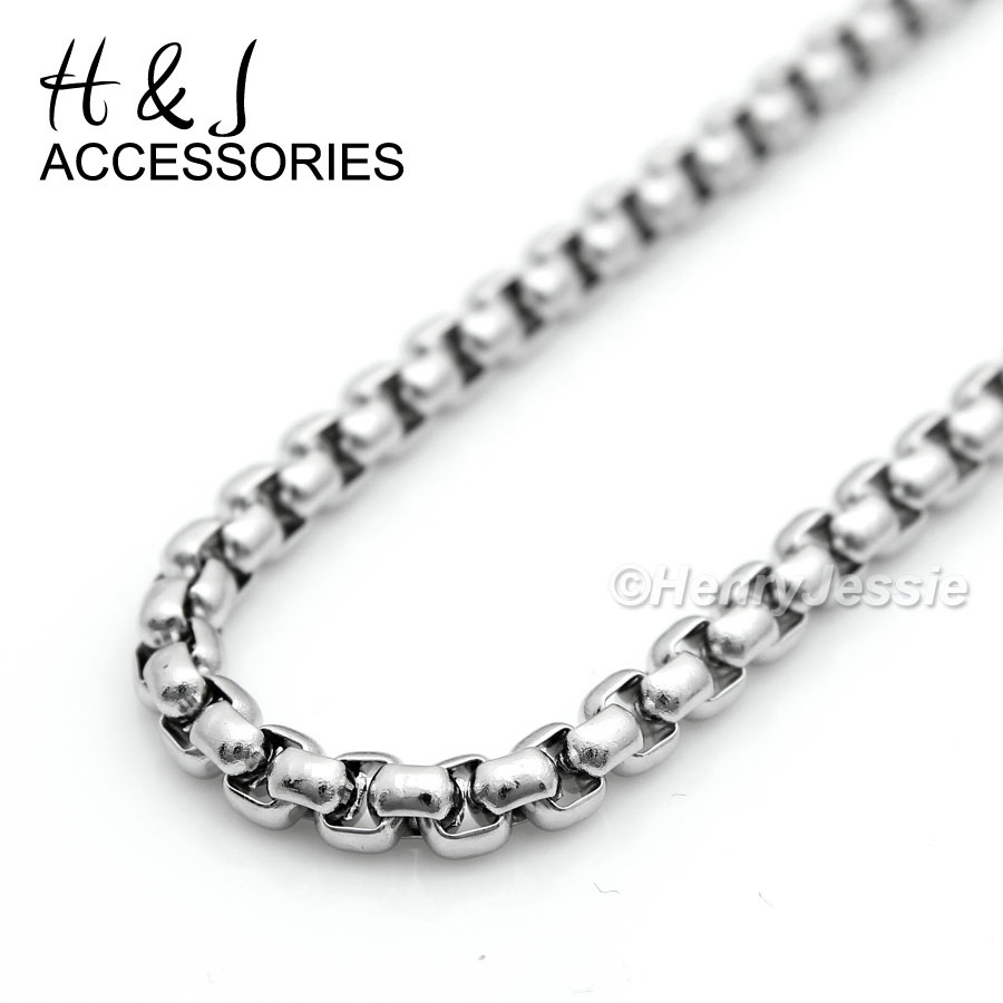 20″MEN Stainless Steel 2mm Silver Smooth Box Link Chain Jesus Cross Pendant*P62