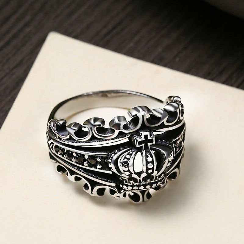 SMITH Womens Men’s Crown Ring For Women Men Silver Size 6 7 8 9 10 11 12-15