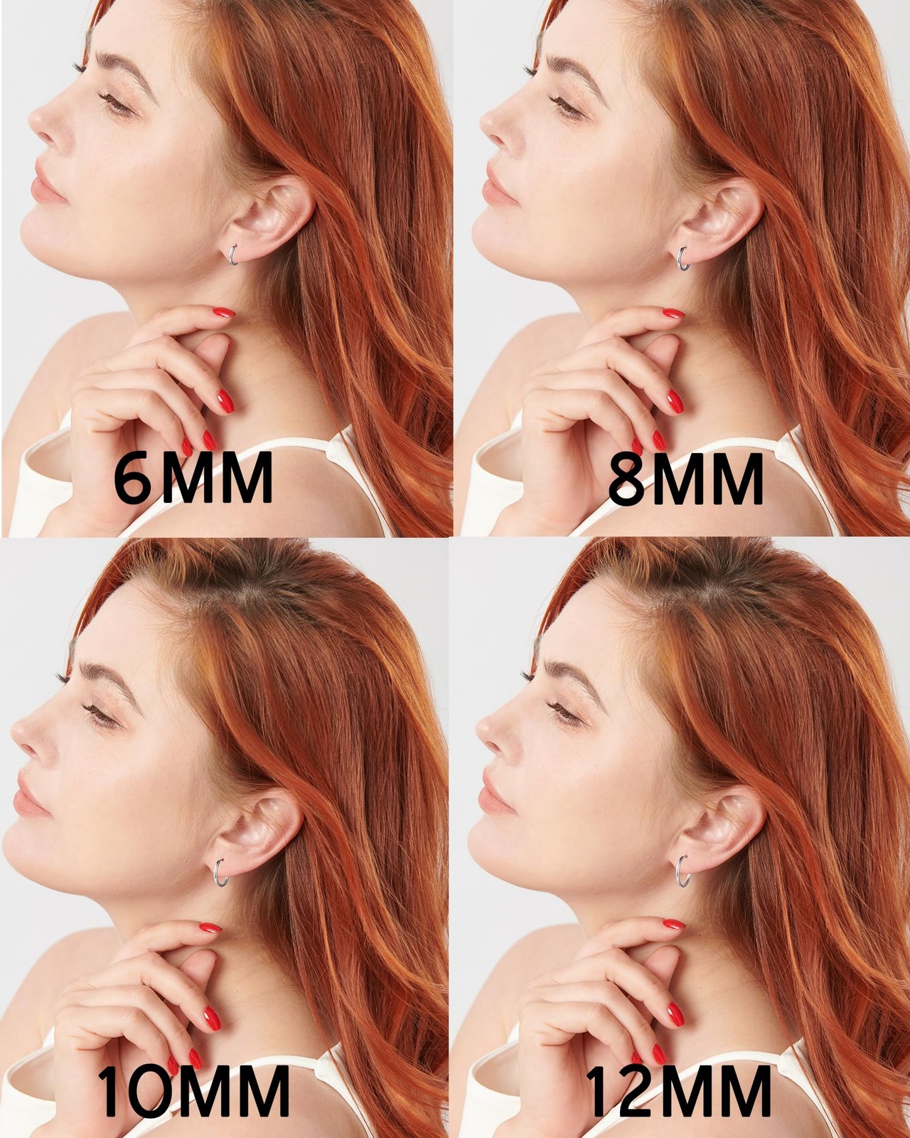 316L Surgical Stainless Steel Huggie Hoop Earrings 6mm 8mm 10mm 11mm 12mm 14m…