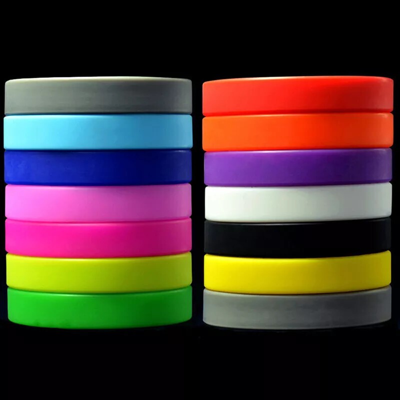 Silicone Rubber Sports Bracelet Wrist Band Fashion Simple Bangle Gift 12Colors!