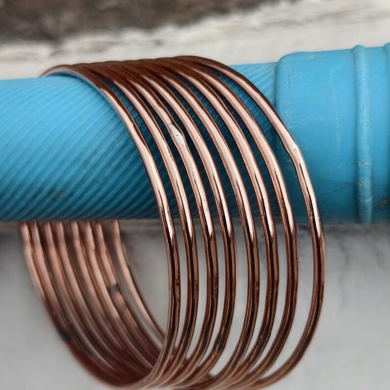 Pure Copper Bangles, 7 Set Off Bangles, Simple Copper Bangles, Copper Jewelry