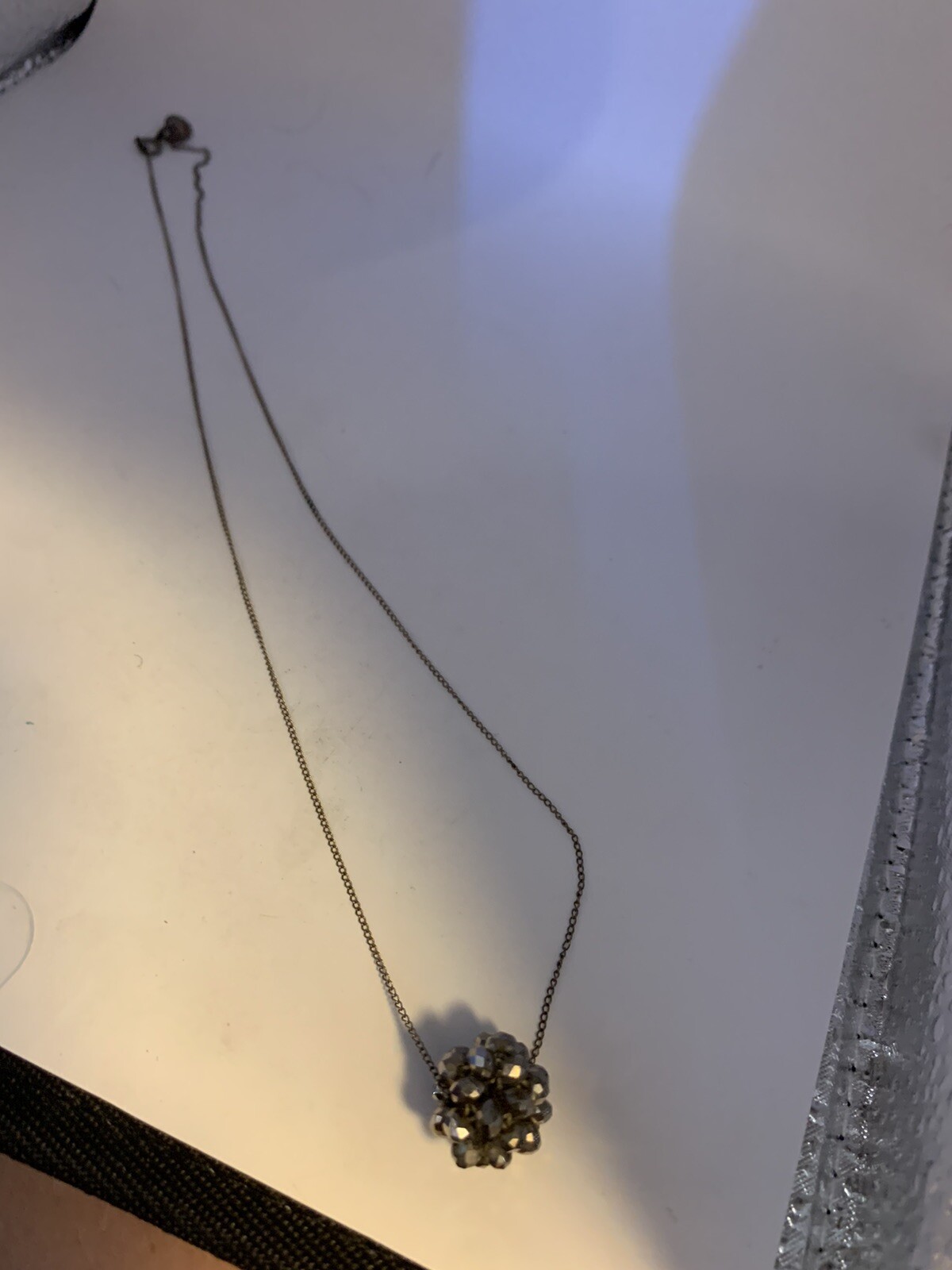 Donna Dressler Crystal Necklace With Sterling Silver 925 Chain. 18” disco #469