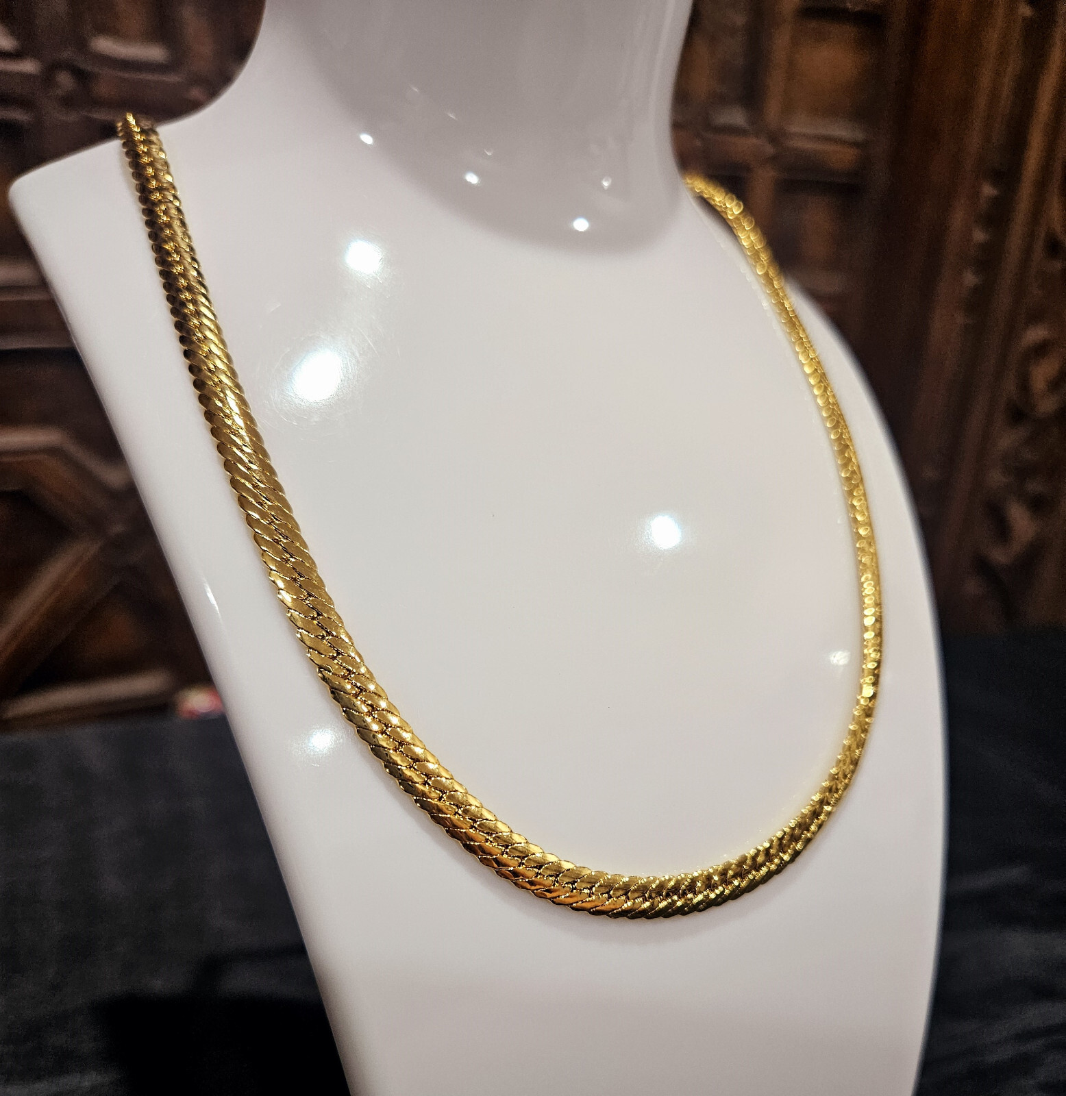 22k yellow Gold Filled Snake Chain stamped(22K)-50cm