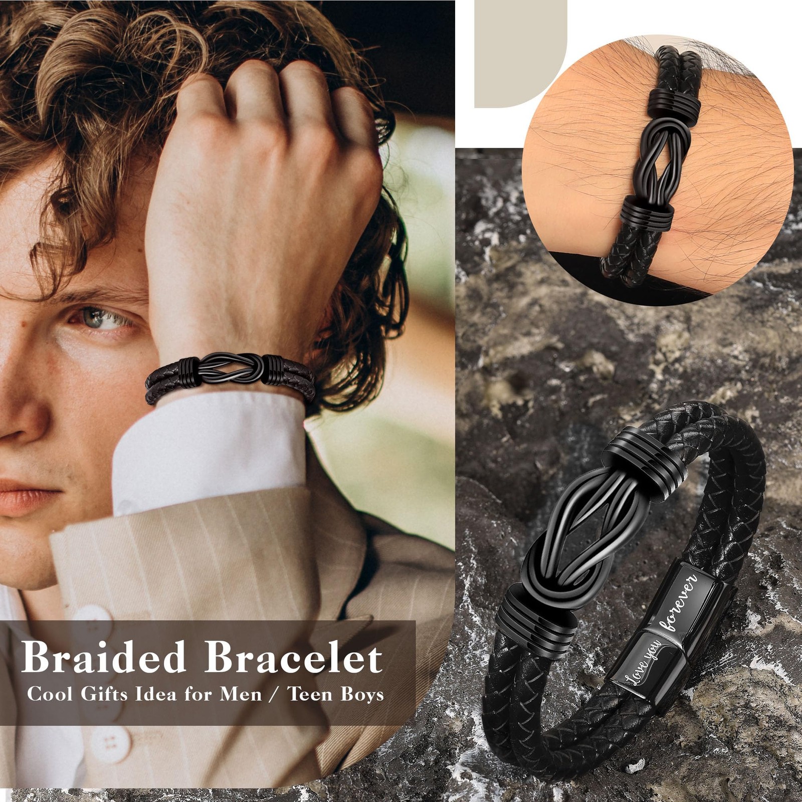 Btysun Gifts for Son, Mens Bracelets Fathers Day Bracelets Gifts for Son To M…