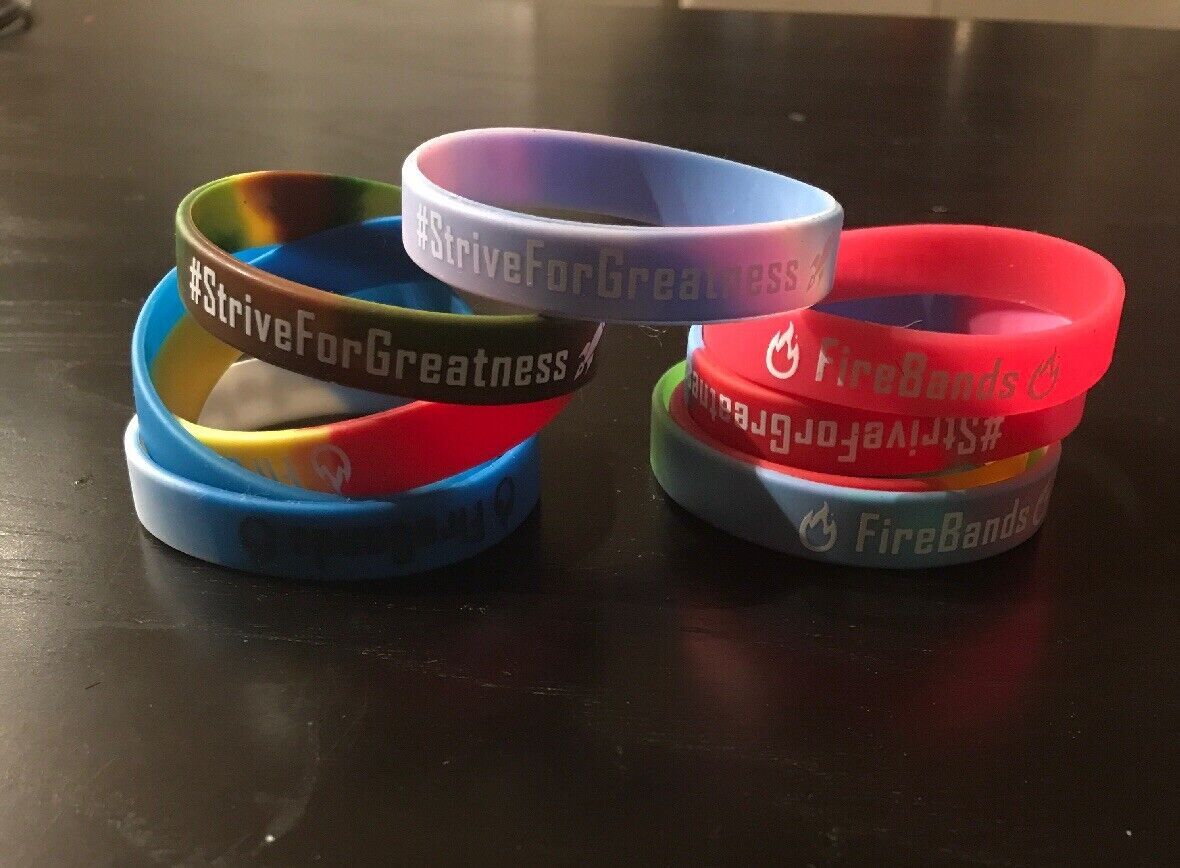 5PCS Custom Debossed Silicone Wristbands Personalized Rubber Bracelets Gifts