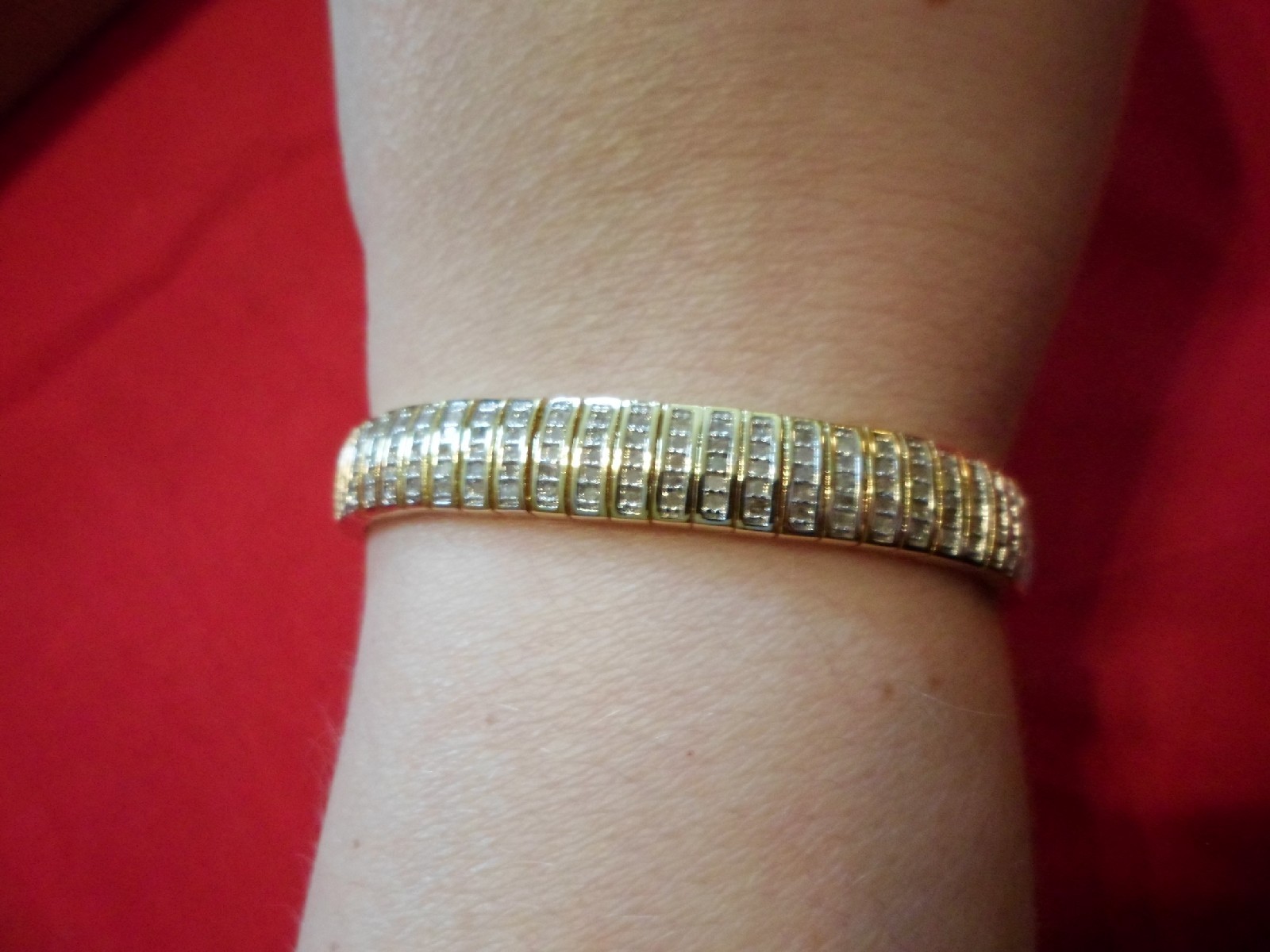 Diamond Bracelet, 1.00 Carat in 18K Yellow Gold over Brass-7 inches