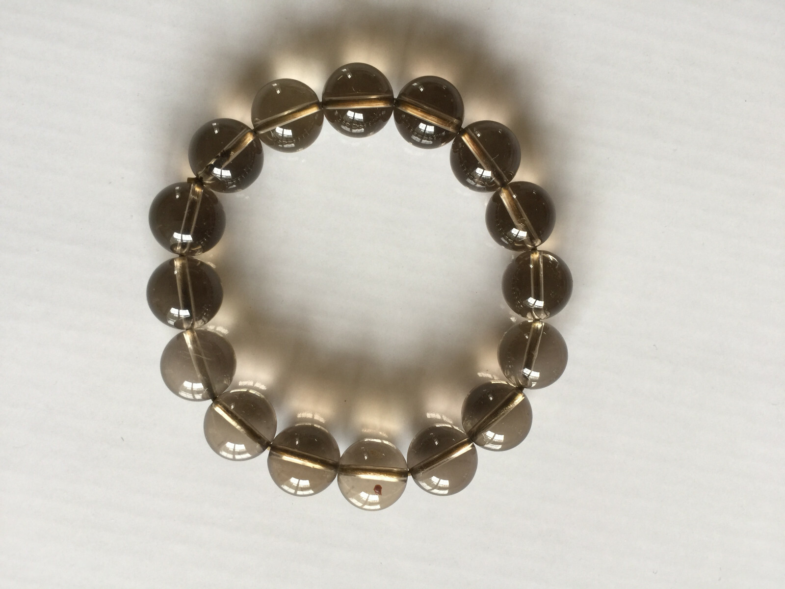 Elegant Natural Tea Dust Mocha Crystal Hard Stone Bead Bracelet / Bangle