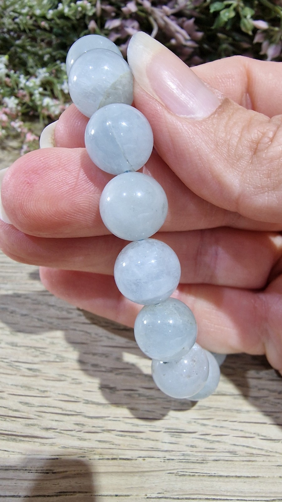 Aquamarine Crystal Beads Bracelet Elasticated 11.7mm
