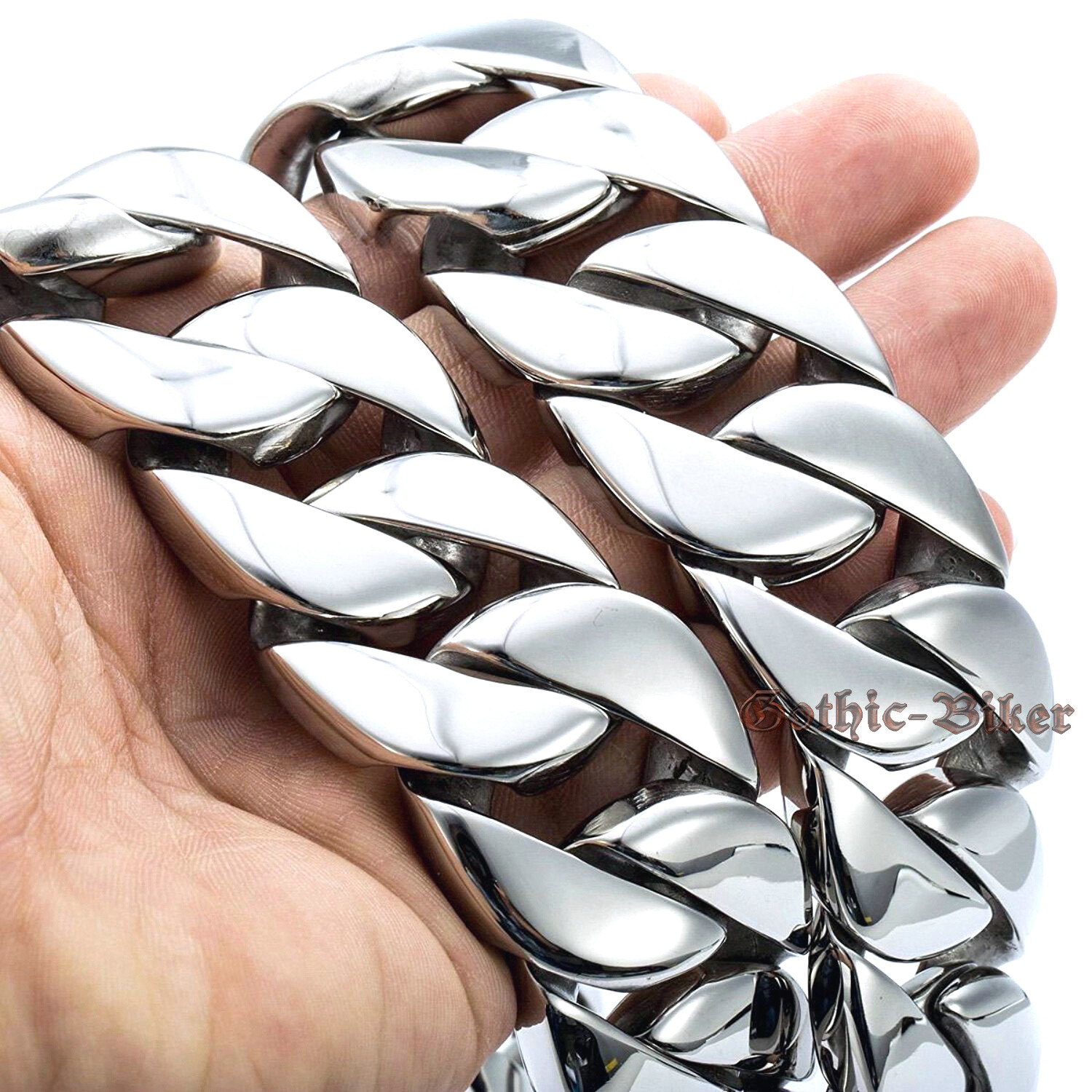 Men’s Super Heavy 316L Stainless Steel Curb Cuban Link Chain Necklace Bracelet